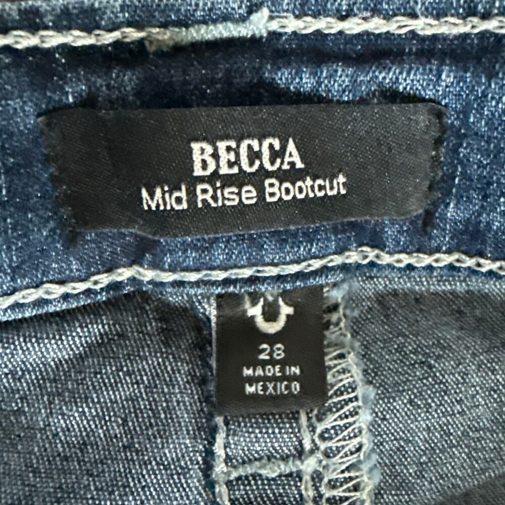 True Religion BECCA Mid Rise Bootcut Jeans Western Casual Dark Wash 28 Festival - Picture 4 of 10